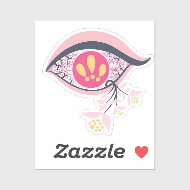 Trippy Eye Pink Floral Psychedelic Aufkleber (Blatt)