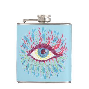 Trippy Eye Psychedelic Art Flachmann