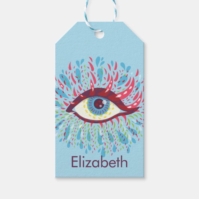 Trippy Eye Psychedelic Art Geschenkanhänger (Vorderseite)