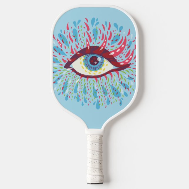 Trippy Eye Psychedelic Art Pickleball Schläger (Vorderseite)