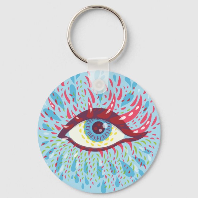 Trippy Eye Psychedelic Art Schlüsselanhänger (Vorderseite)