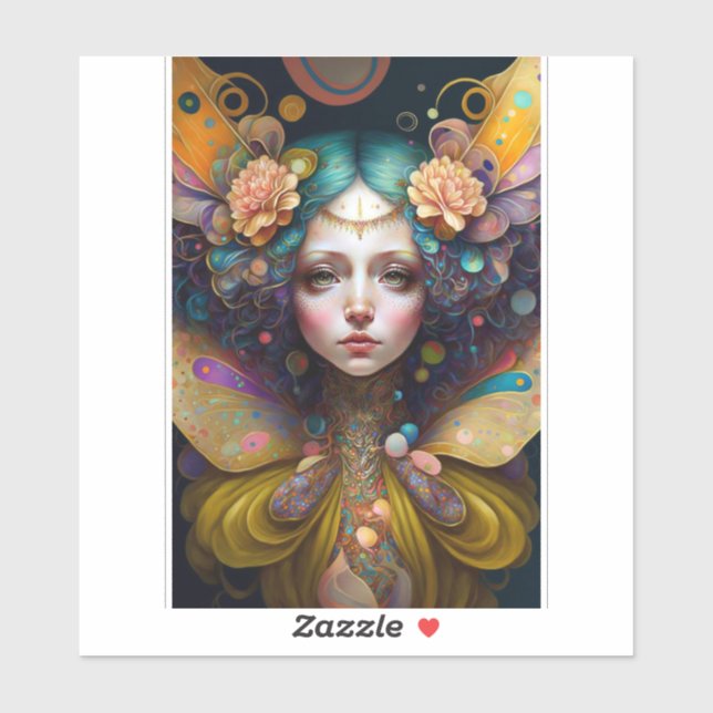 Trippy Fairy Fantasy Art Aufkleber (Blatt)