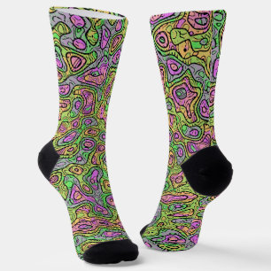 Trippy-farbene Blocksocken Socken