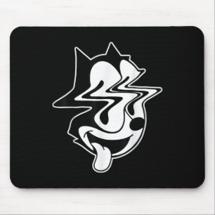 Trippy Felix Cat Blackwork Mousepad