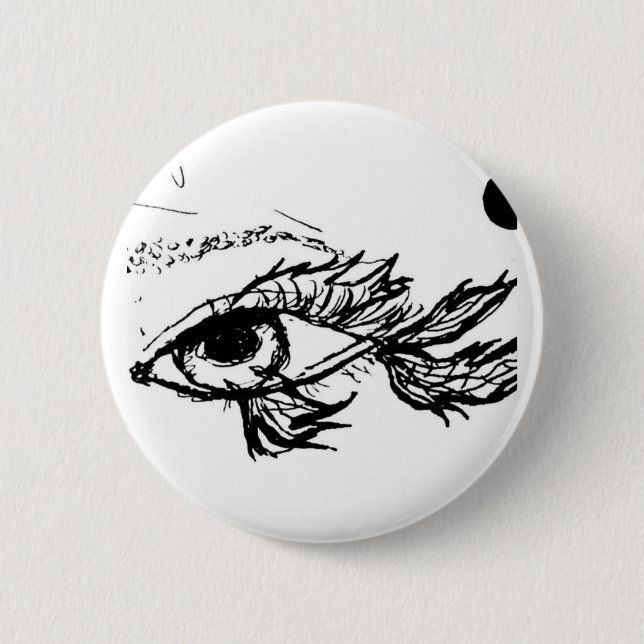 Trippy Fisch-Knopf Button (Vorderseite)