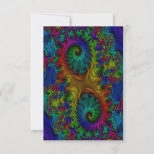 Trippy Fraktal Dankeschön Karten