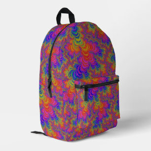 Trippy Funky Bold Abstraktes Rainbow-Fraktal Bedruckter Rucksack