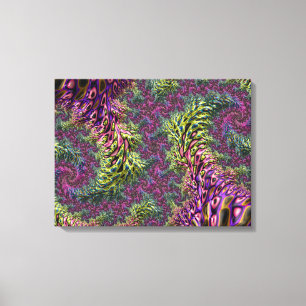 Trippy Funky Groovy Digitale abstrakte Fraktal-Kun Leinwanddruck