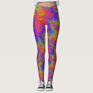 Trippy Funky Knallige Lebendige Regenbogen Abstrac Leggings