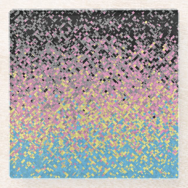 Trippy Funky pixated Polygender Prilag Glasuntersetzer (Vorderseite)