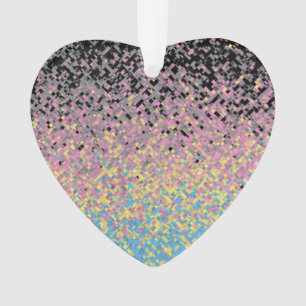 Trippy Funky pixated Polygender Prilag Ornament