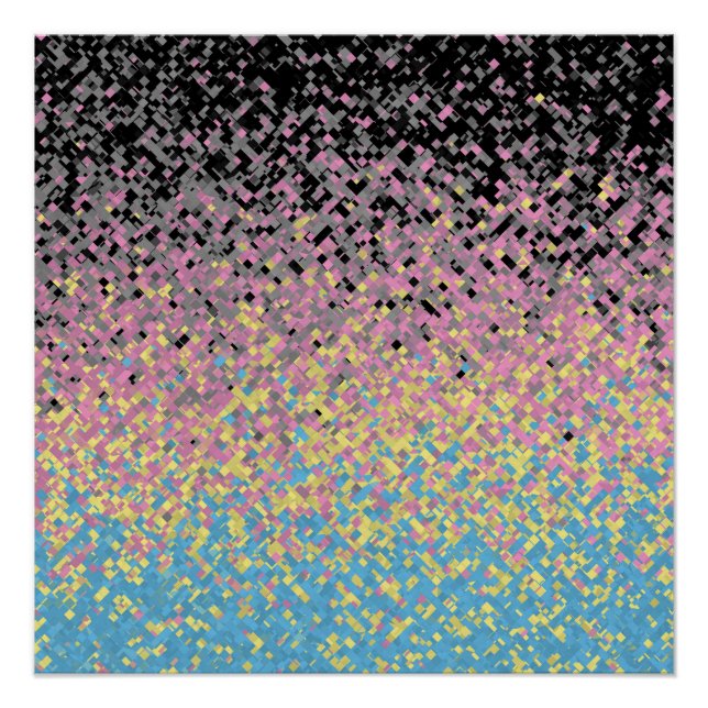 Trippy Funky pixated Polygender Prilag Poster (Vorderseite)