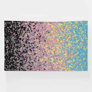 Trippy Funky Pixelated Polygender-Stolz-Flagge Banner