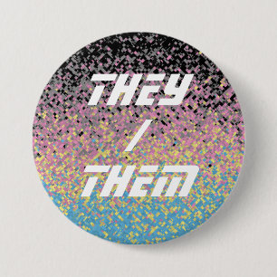 Trippy Funky Pixelated Polygender-Stolz-Flagge Button