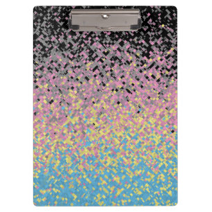 Trippy Funky Pixelated Polygender-Stolz-Flagge Klemmbrett