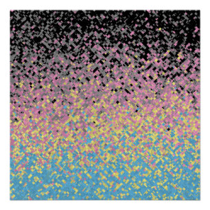 Trippy Funky Pixelated Polygender-Stolzflagge Poster