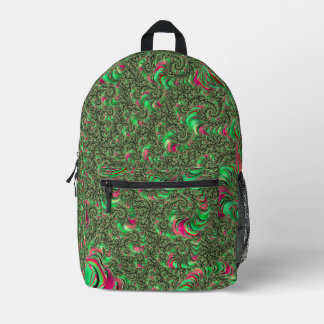 Trippy Funky Psychedelic Groovy Spiral Fraktal Art Bedruckter Rucksack