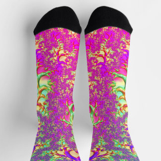Trippy Funky Vibrany Neon Groovy Acid Trip Fraktal Socken