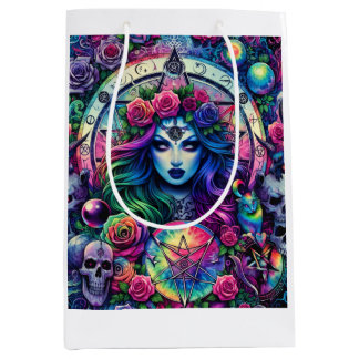 Trippy-gefärbte Krawatte Halloween-Göttin-Geschenk Mittlere Geschenktüte