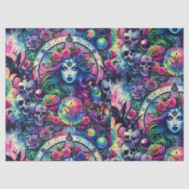 Trippy-gefärbte Krawatte Halloween-Göttin-Geschenk Seidenpapier