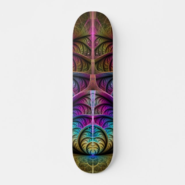 Trippy Gemustert Colorado Abstraktes Fraktal Kunst Skateboard (Vorne)