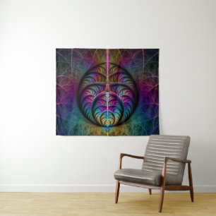 Trippy Gemustert Colorado Abstraktes Fraktal Kunst Wandteppich