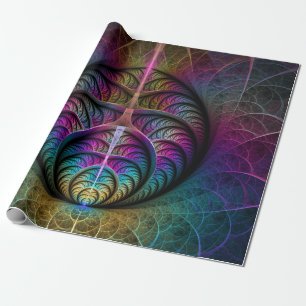 Trippy gemustert farbenfrohe abstrakte Fraktal-Kun Geschenkpapier