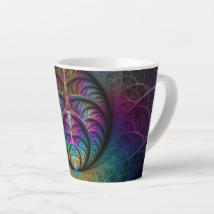 Trippy gemusterte bunte abstrakte Fraktal-Kunst Milchtasse