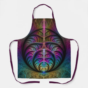 Trippy gemusterte bunte abstrakte Fraktal-Kunst Schürze