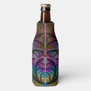 Trippy gemustertes farbenfrohes abstraktes Fraktal Flaschenkühler