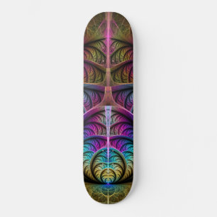 Trippy gemustertes farbenfrohes abstraktes Fraktal Skateboard