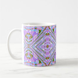 Trippy geometrisches Retro-Abstraktmuster Kaffeetasse
