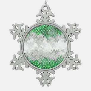 Trippy geschwungene abstrakte Grayromantische Prid Schneeflocken Zinn-Ornament