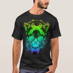 Trippy-Giraffen-DJ-Geschenk-Raver-Techno-Giraffe T-Shirt