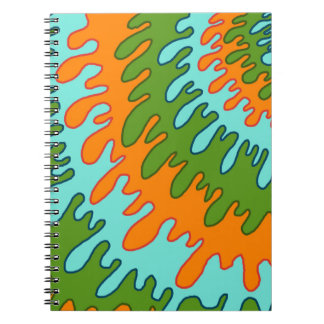 Trippy Green Orange Liquid Tropfen Streifen Y2K Mu Notizblock