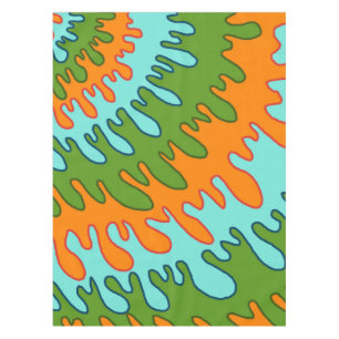 Trippy Green Orange Liquid Tropfen Streifen Y2K Mu Tischdecke