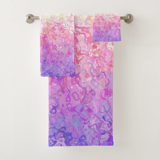 Trippy Groovy Boho Abstrakt Genderdoe Pride Flag Badhandtuch Set (Insitu)