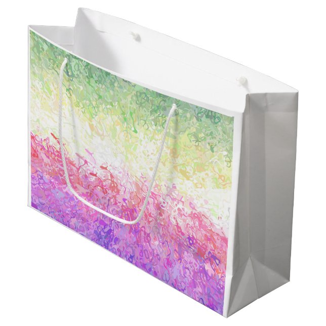 Trippy Groovy Boho Abstrakt Genderdoe Pride Flag Große Geschenktüte (Vorderseite Schrägansicht)