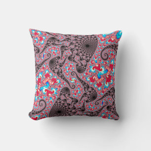 Trippy Groovy Boho Hippie Spiraling Fraktal Kunst Kissen