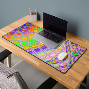 Trippy Groovy Lebendige Abstrakte Digitale Fraktal Schreibtischunterlage