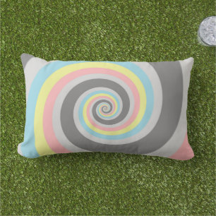 Trippy Groovy Spiral Abstraktes Demiflux-Stolz-Fla Kissen Für Draußen