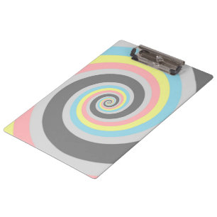 Trippy Groovy Spiral Abstraktes Demiflux-Stolz-Fla Klemmbrett