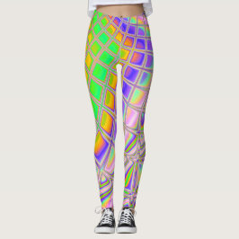 Trippy Groovy Vibrany Abstraktes digitales Fraktal Leggings
