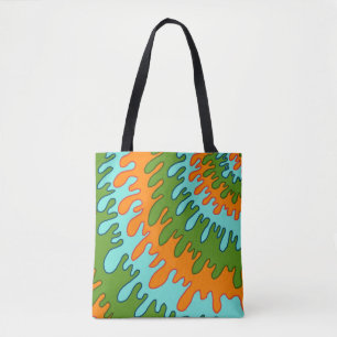 Trippy Grün Orange Flüssig-Tropf-Streifen Y2K Must Tasche