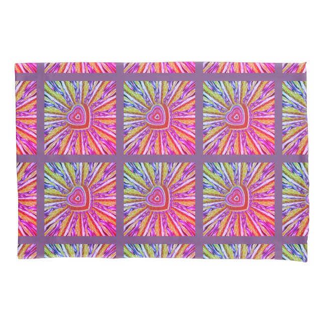 Trippy Herz-Kissen-Kasten Kissenbezug (Vorderseite)