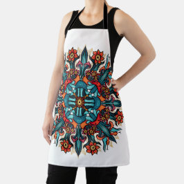 Trippy Hippie Mandala - Psychedelic Mushroom Schürze