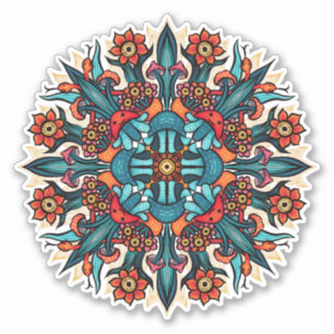 Trippy hippie psychedelic groovy mushroom komisch aufkleber