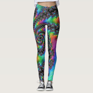 Trippy Hippie psychedelische Regenbogen-Spiral-Fra Leggings