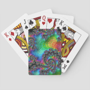 Trippy Hippie psychedelische Regenbogen-Spiral-Fra Spielkarten
