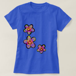 Trippy Hippy Happy Smile Daisy Blume T-Shirt
